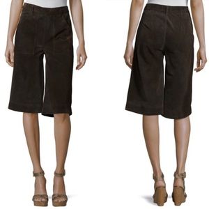 FRAME Denim "Le Gaucho" lamb leather cropped pants